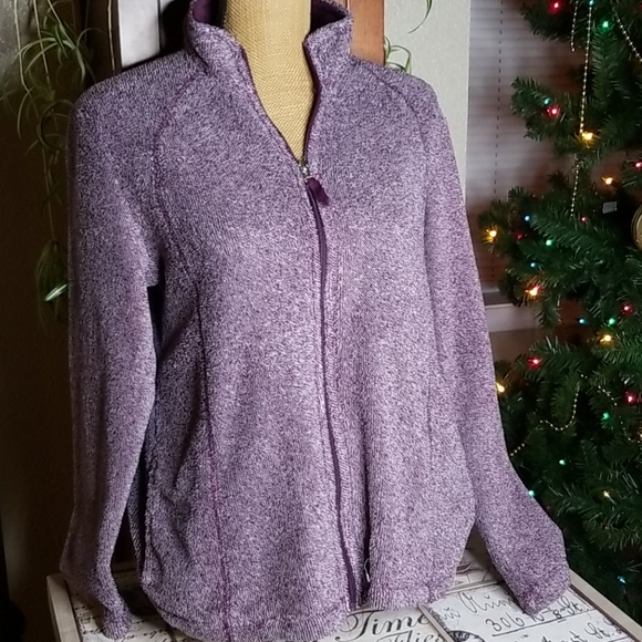 Tops - Soft & Fluffy Purple Zip Up Sweater